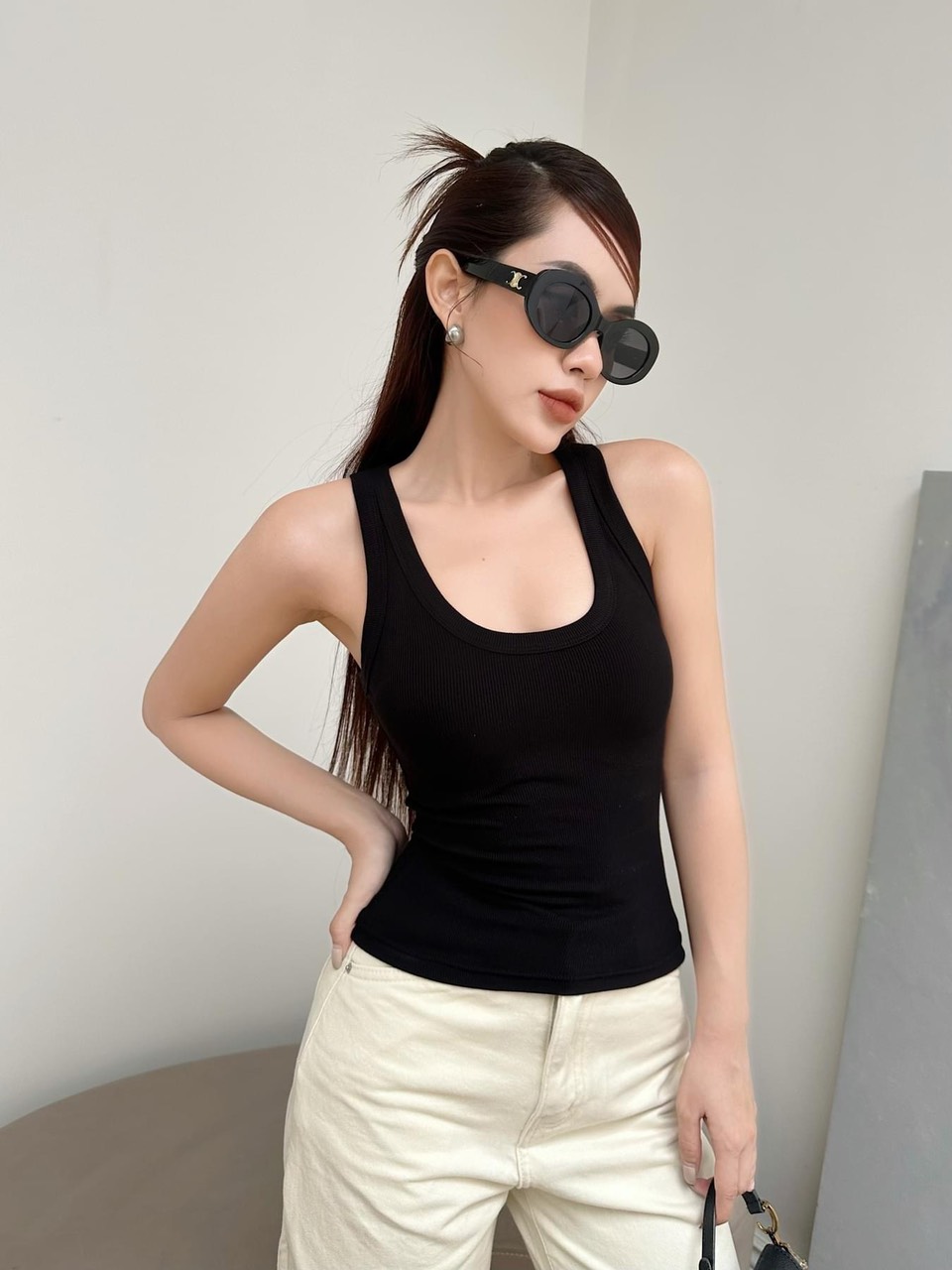 Áo thun nữ có mod ngực thun thái mềm không xù lông