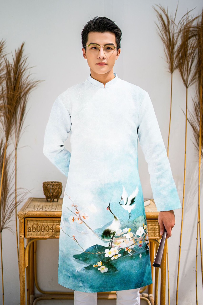 Áo Dài Nam Cách Tân Vải Gấm Cao Cấp