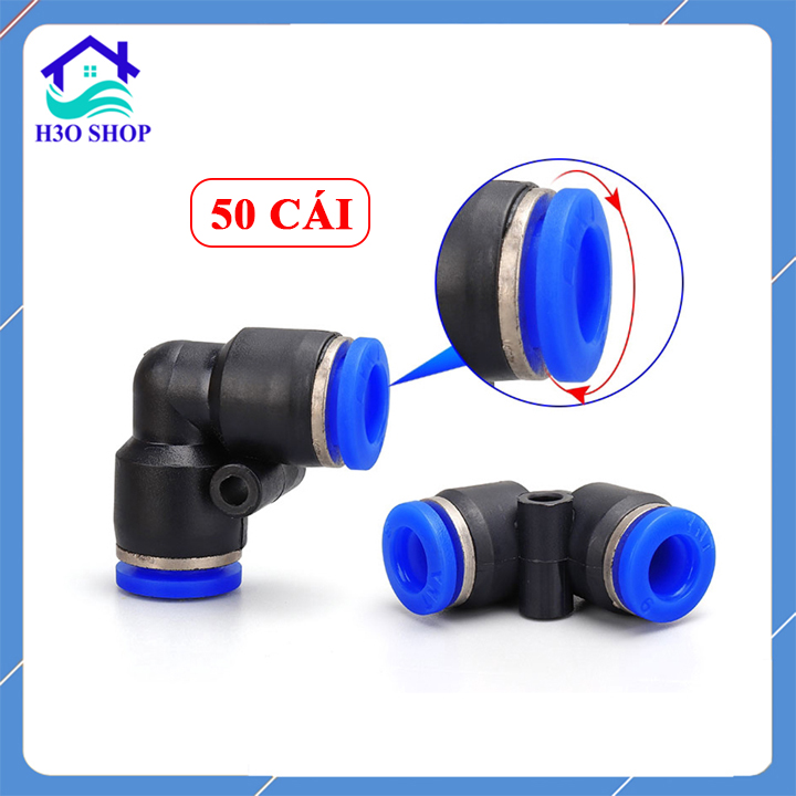 50 Co nối nhanh ống 8mm - đầu nối góc ống tưới phun sương