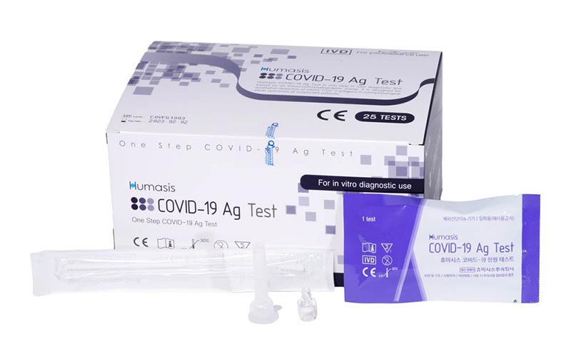 Bộ kit test nhanh covid 19 Humasis - (Hộp 25 test)