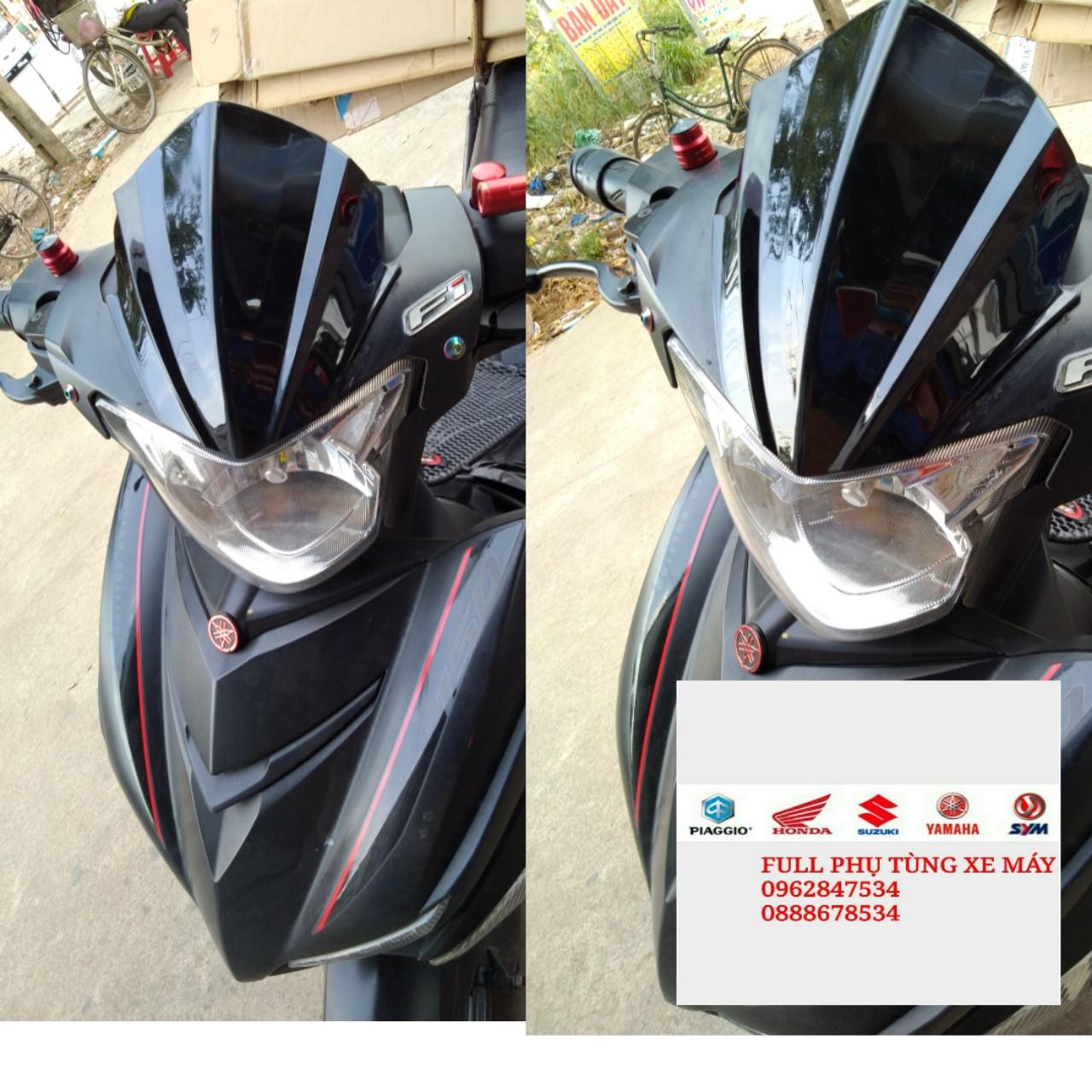 Ốp đầu đèn INDO Exxciter 150 mẩu V2 đen