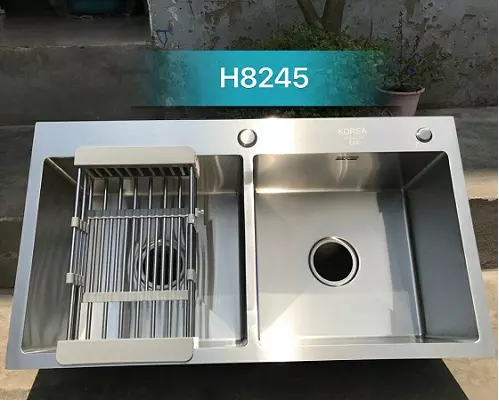 Chậu rửa chén đúc inox304, 02 hộc đều,82x45x23cm