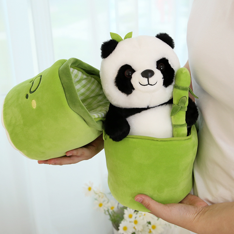 Gấu trúc ống tre mẫu mới thú bông gấu panda dễ thương lông mịn an toàn cho bé