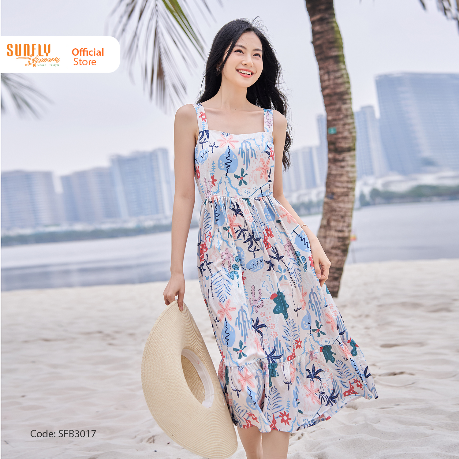 Đầm Nữ Maxi Lụa SUNFLY Tự Tin, Quyến Rũ SFB3017