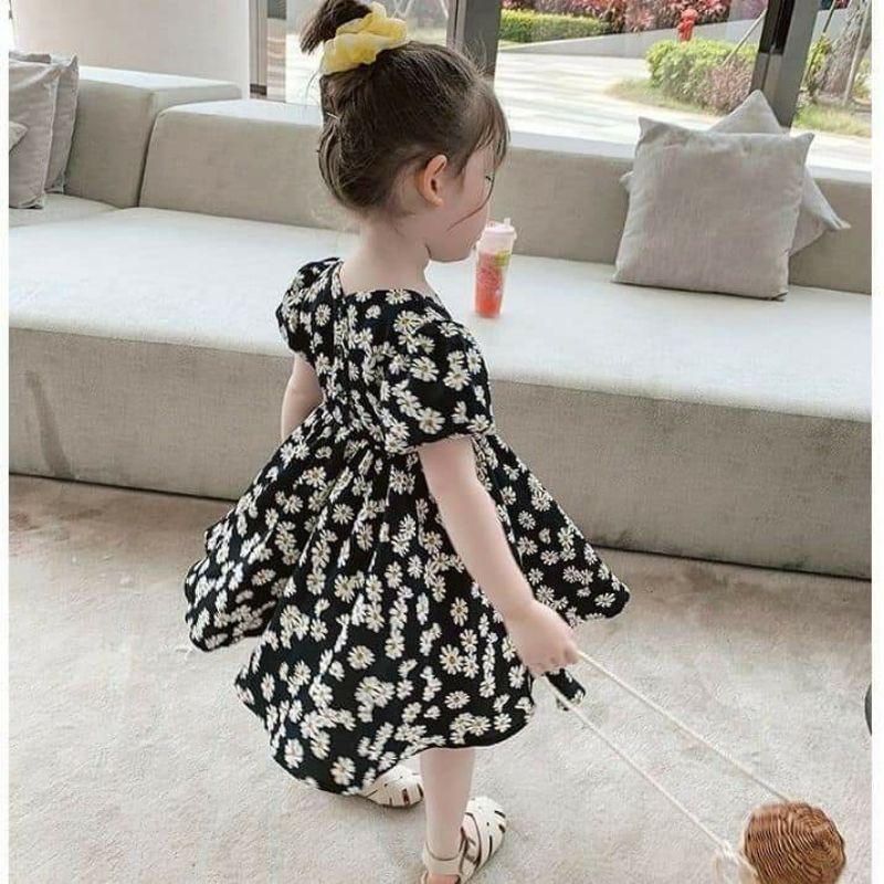 [HCM]Đầm Thô Hoa Cúc Cho Bé Gái