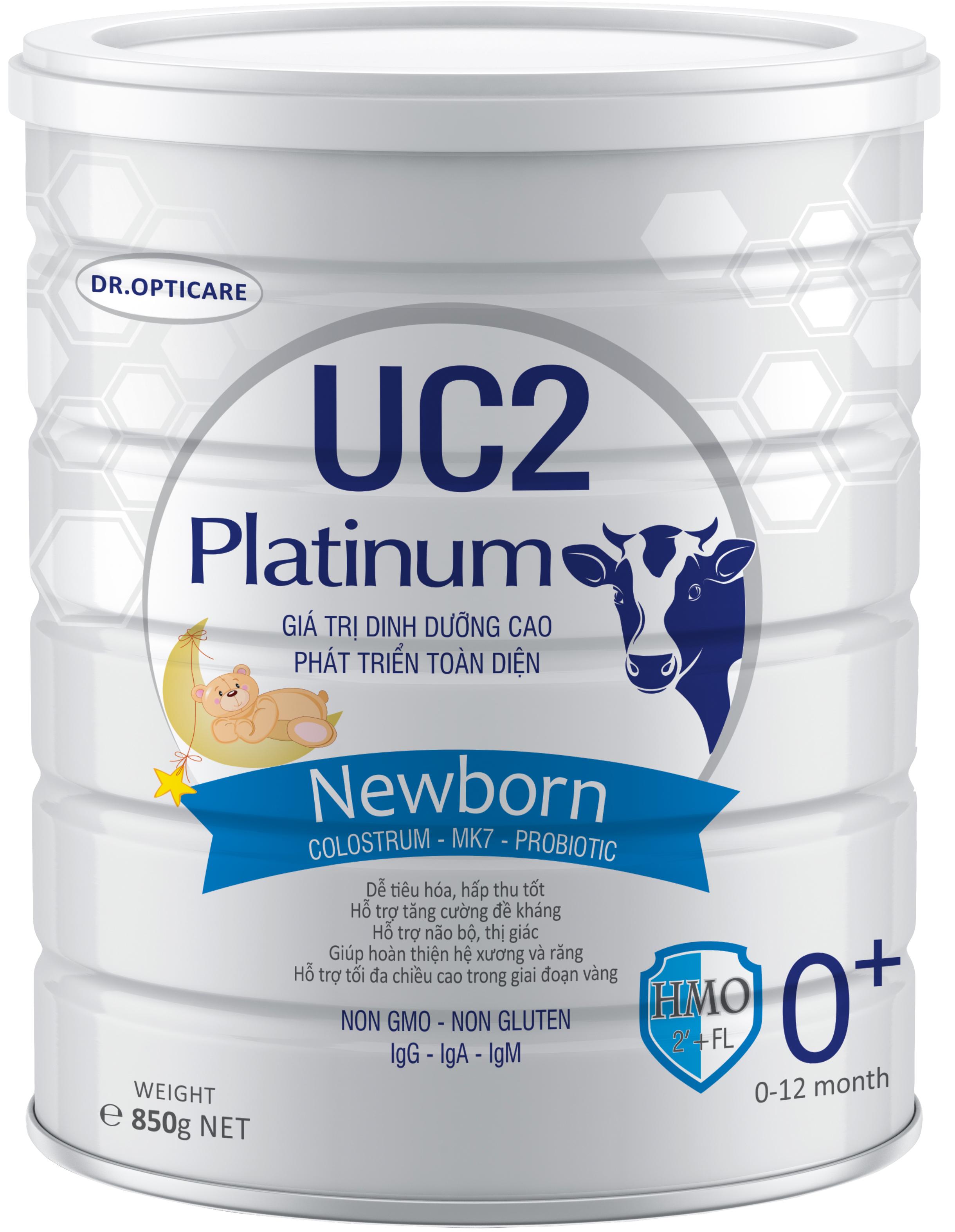 HCM Sữa bột UC2 Platinum Newborn 850g đặc biệt bổ sung sữa non Colostrum,