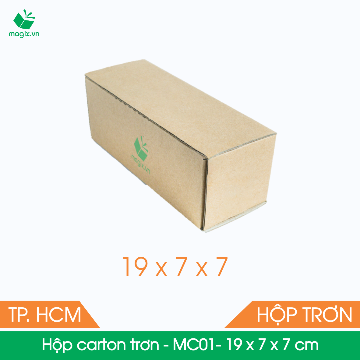 Mc01 - 19x7x7 cm - 100 thùng hộp carton trơn đóng hàng