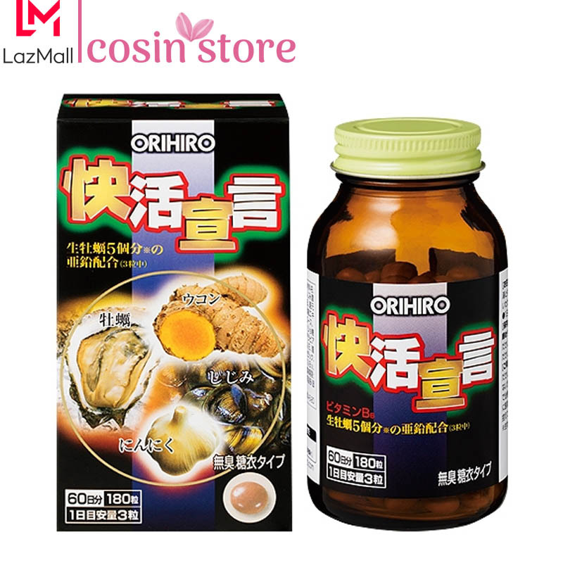 Viên uống tinh chất hàu tươi tỏi nghệ Orihiro 180 viên - Hỗ trợ sức khỏe cho nam giới nhập khẩu