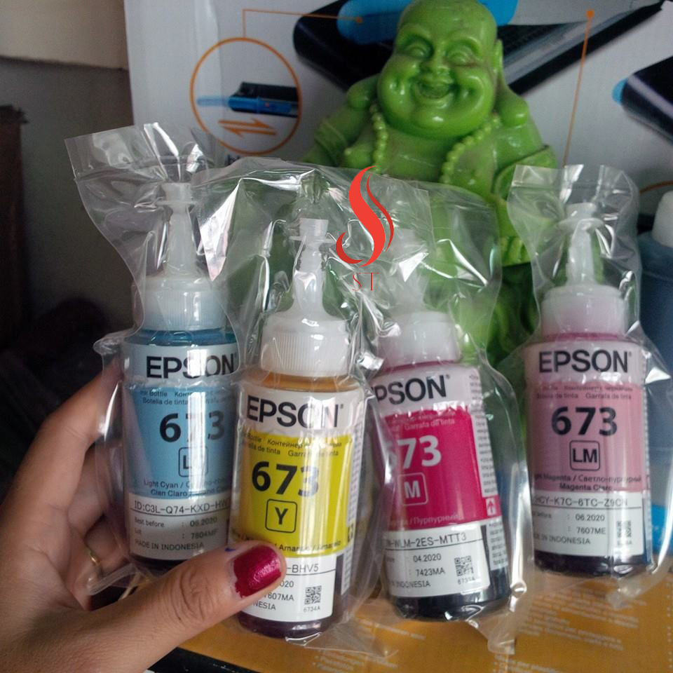 [NEW] Bộ Mực 673 Epson 6 Màu (Cho L800 / L805 / L1800 /T50 / T60 / 1390 / 1430) ❤️FREESHIP❤️ Hàng Bóc Máy Zin