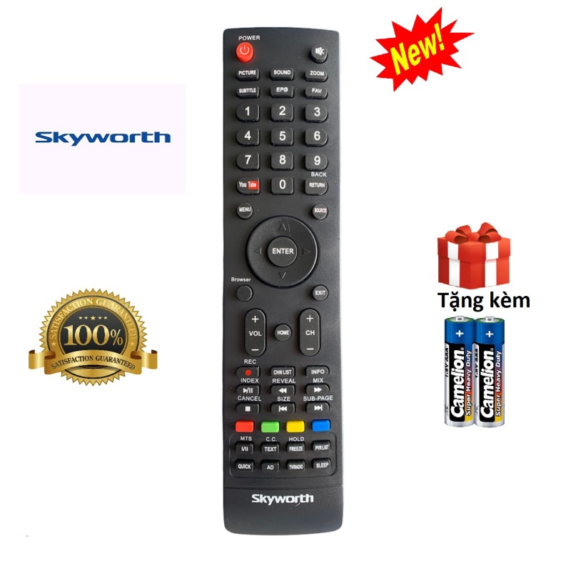 Bảng giá Điều khiển tivi Skyworth, remote tv skyworth - Hàng tốt [ tặng kèm pin ]