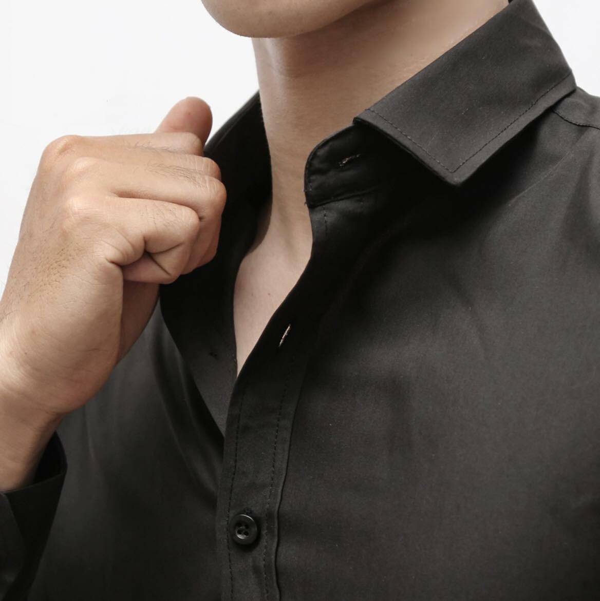 Áo sơ mi nam chất liệu siêu mát, chất lụa Thái loại đẹp (Màu Đen)