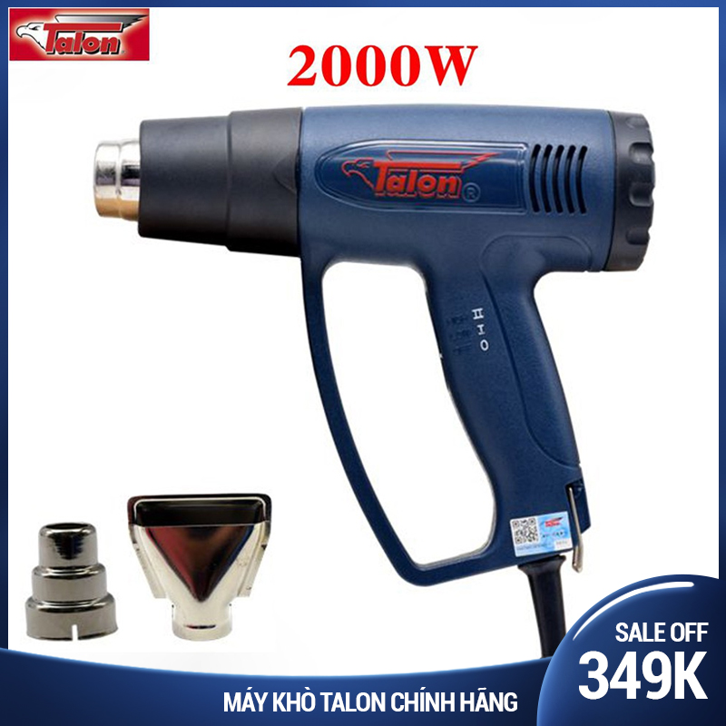 Máy khò nhiệt cầm tay chuyên nghiệp TALON 2000W, Máy co màn, Máy sấy màng co, Bảo hành chính hãng