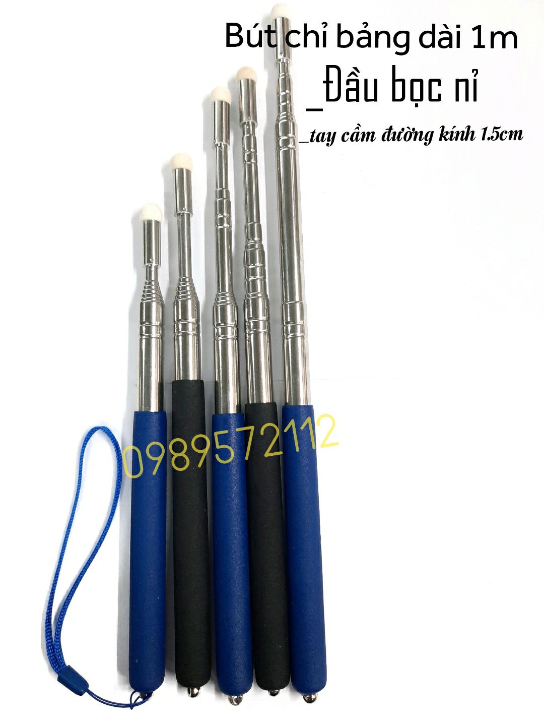 Que  chỉ bảng kéo dài 1 mét,đầu bọc nỉ.