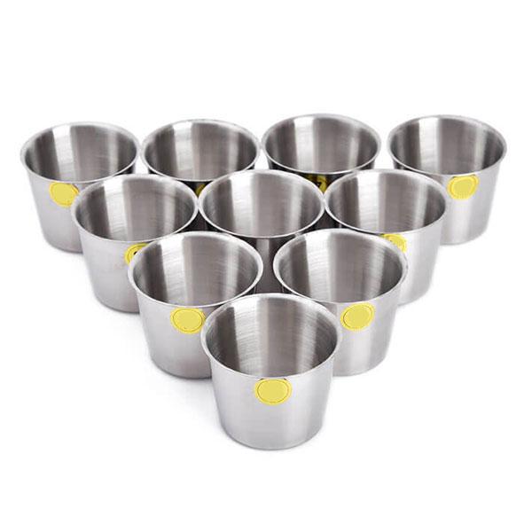 Combo 10 Ly Làm Nước Đá Inox Size 7-8 cm Bền Đẹp
