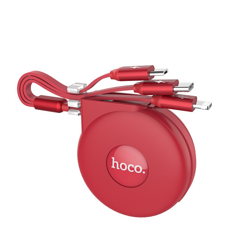 Cáp Sạc Dây Rút 3 Đầu Hoco U50 IPhone - Micro Usb - Type C 1M - BH 3 Tháng 1 đổi 1