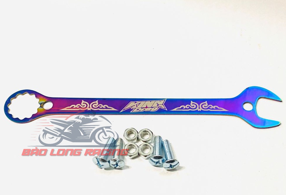 Bảng tên Khóa cờ lê INOX 304 xi titan trang trí xe máy siêu đẹp siêu rẻ