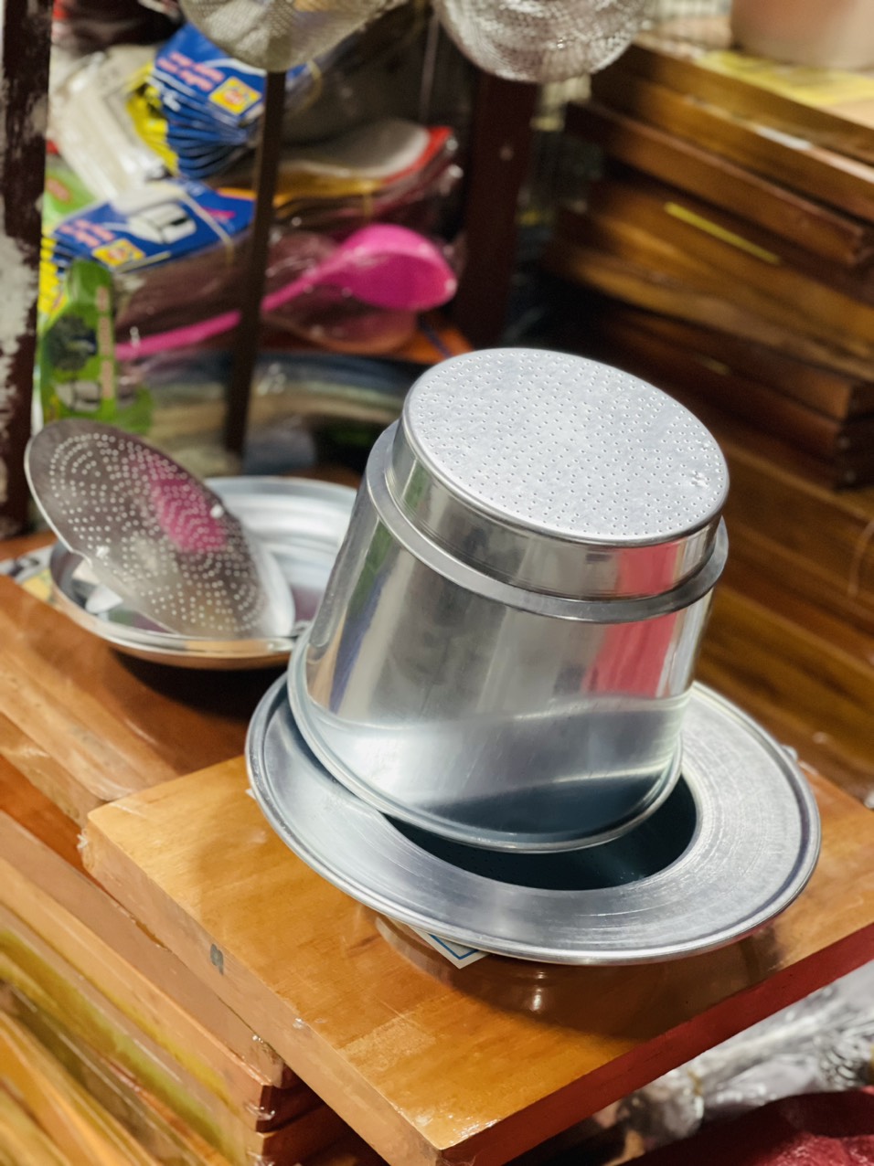 Phin nhôm pha Cà Phê (Loại Cối: Pha 1kg cà phê/1 lần)
