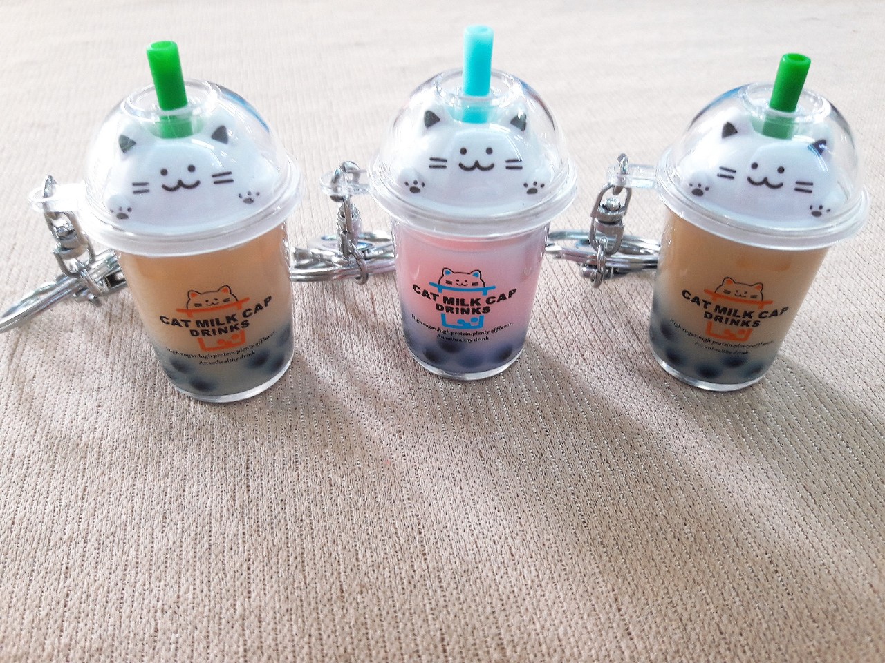 Móc khóa cute, móc chìa khóa hình ly trà sữa cute