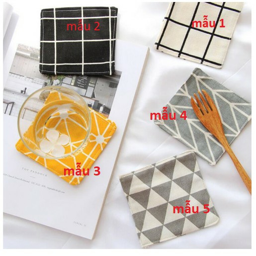 [HCM]Lót ly vải canvas 4 miếng