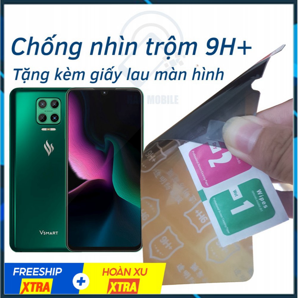 Dán chống nhìn trộm Vsmart Active Aris, Aris Pro - Dán cường lực dẻo nano 9H+