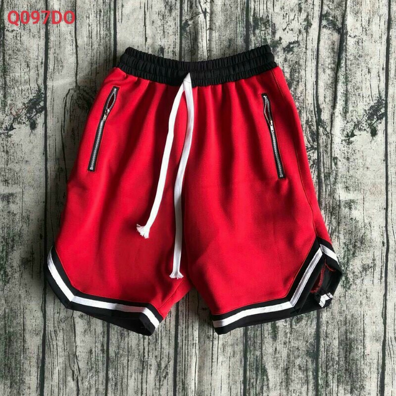 quần short 2v đỏ lưng đen unisiex line sọc