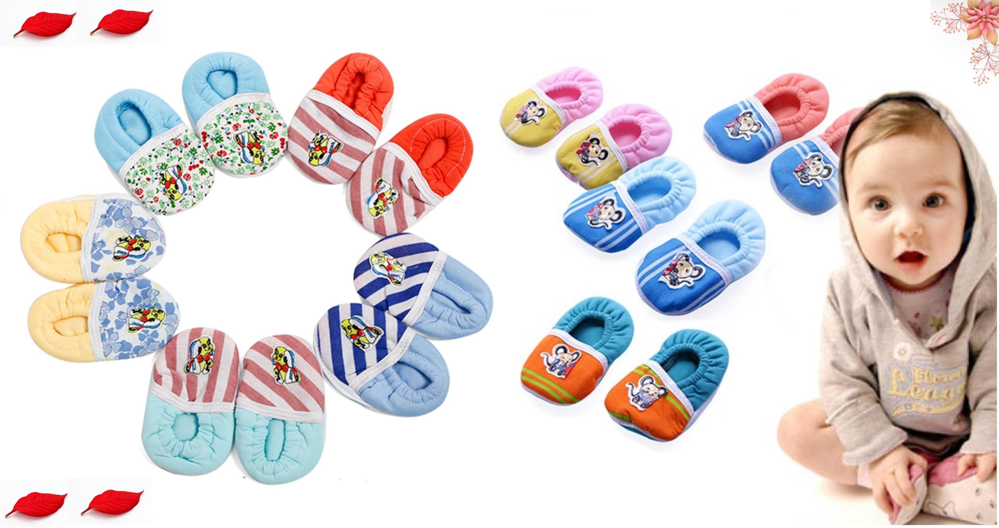 [HCM]Combo 10 Đôi Giày Vải Giữ Ấm Cho Bé Trai