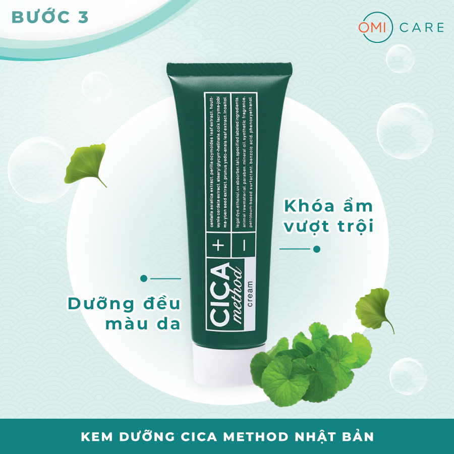 Combo chăm sóc toàn diện cho da mụn Cica Method (Kem dưỡng, tinh chất và xịt phun sương)