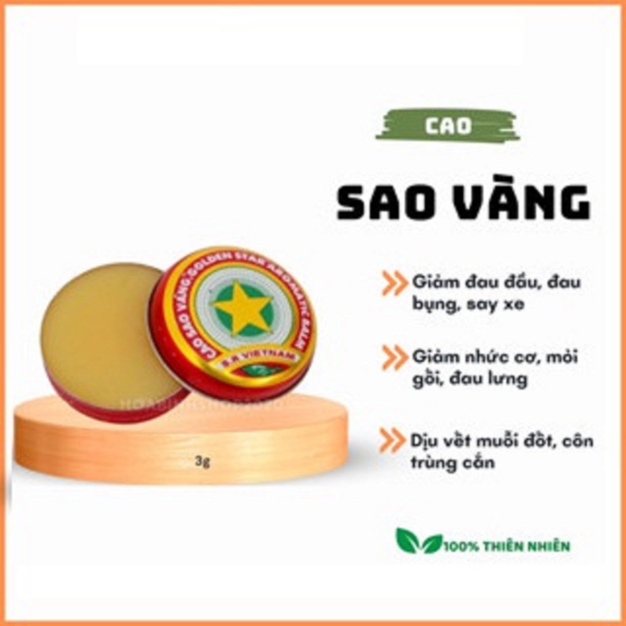 (Dầu Xịn) CAO SAO VÀNG TW3 GOLDEN STAR 3g chính hãng