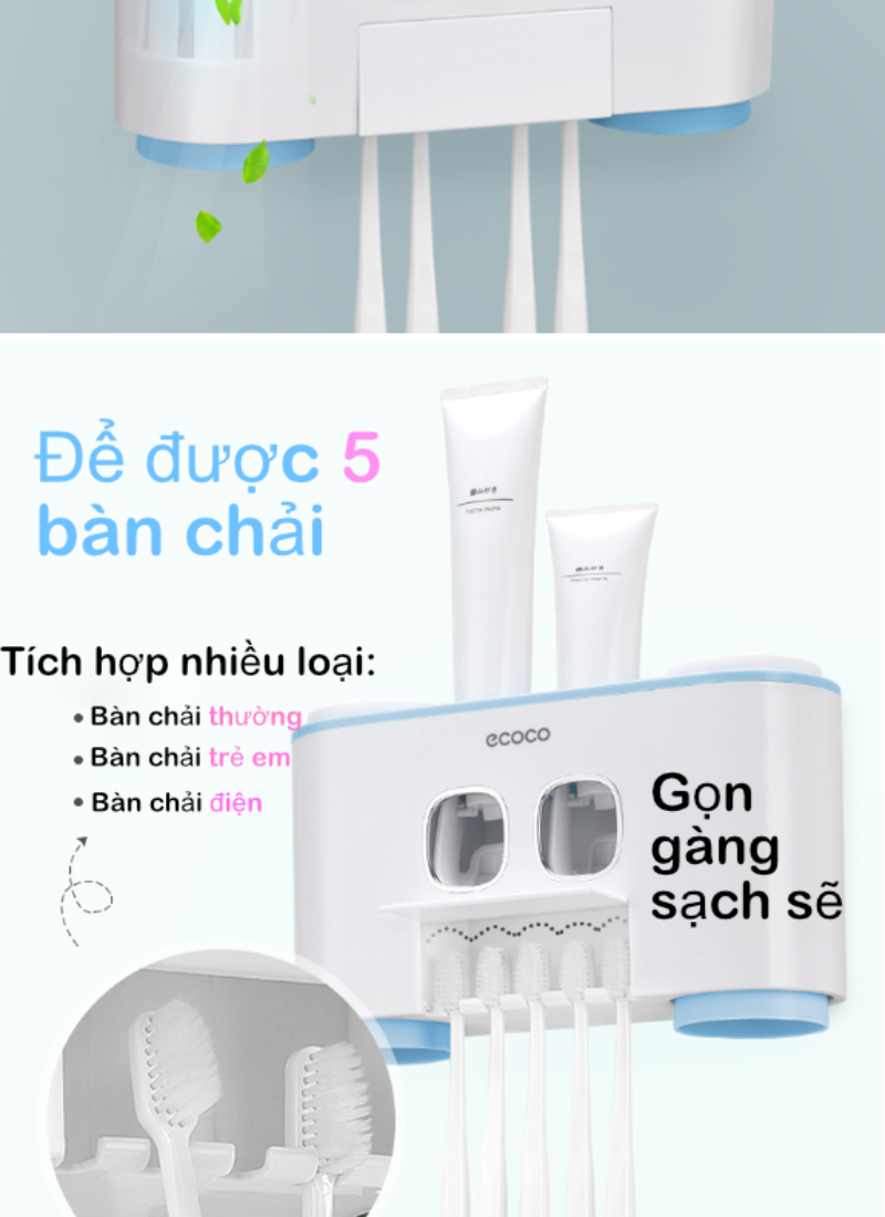 [HCM]DỤNG CỤ TREO BÀN CHẢI NẶN KEM CAO CẤP ECOCO