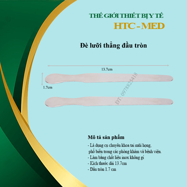 Que đè lưỡi/Đè lưỡi inox, cong, thẳng, đầu tròn, vuông