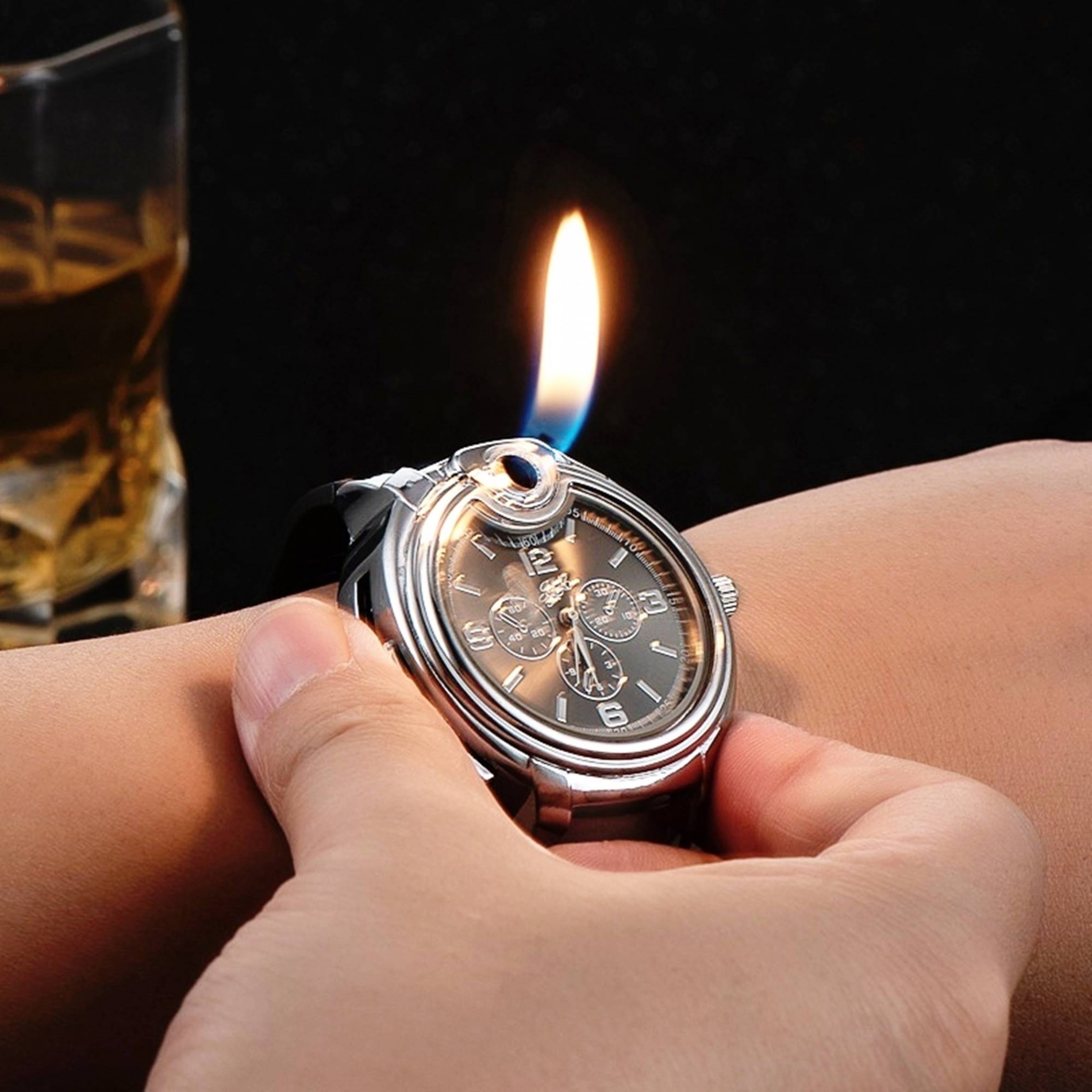 Bật lửa - đồng hồ đeo tay 2in1 -
