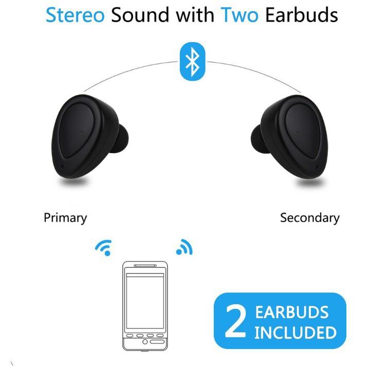 Tai Nghe Bluetooth TWS-K2 Wireless Earbuds IOS/Android V4.1 - Có Dock Sạc (Nghe 2 Tai Âm Thanh Hay, Pin Trâu)