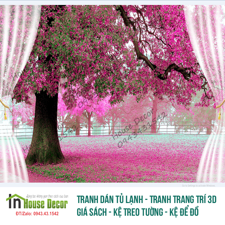 Tranh dán tường 3d, decal dán tường 3D, Mẫu Khung Cửa Sổ, có keo sẵn, bóc dán dễ dàng trên mọi về mặt phẳng HouseDecor - cs40