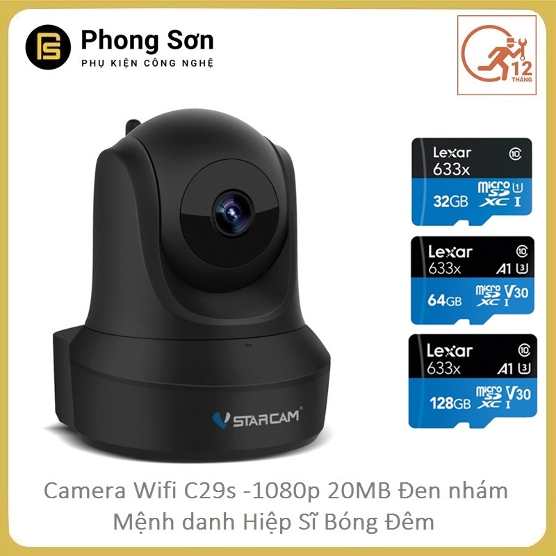 Camera Wifi IP C29s FHD 1080p Vstarcam (Hiệp sĩ bóng đêm)