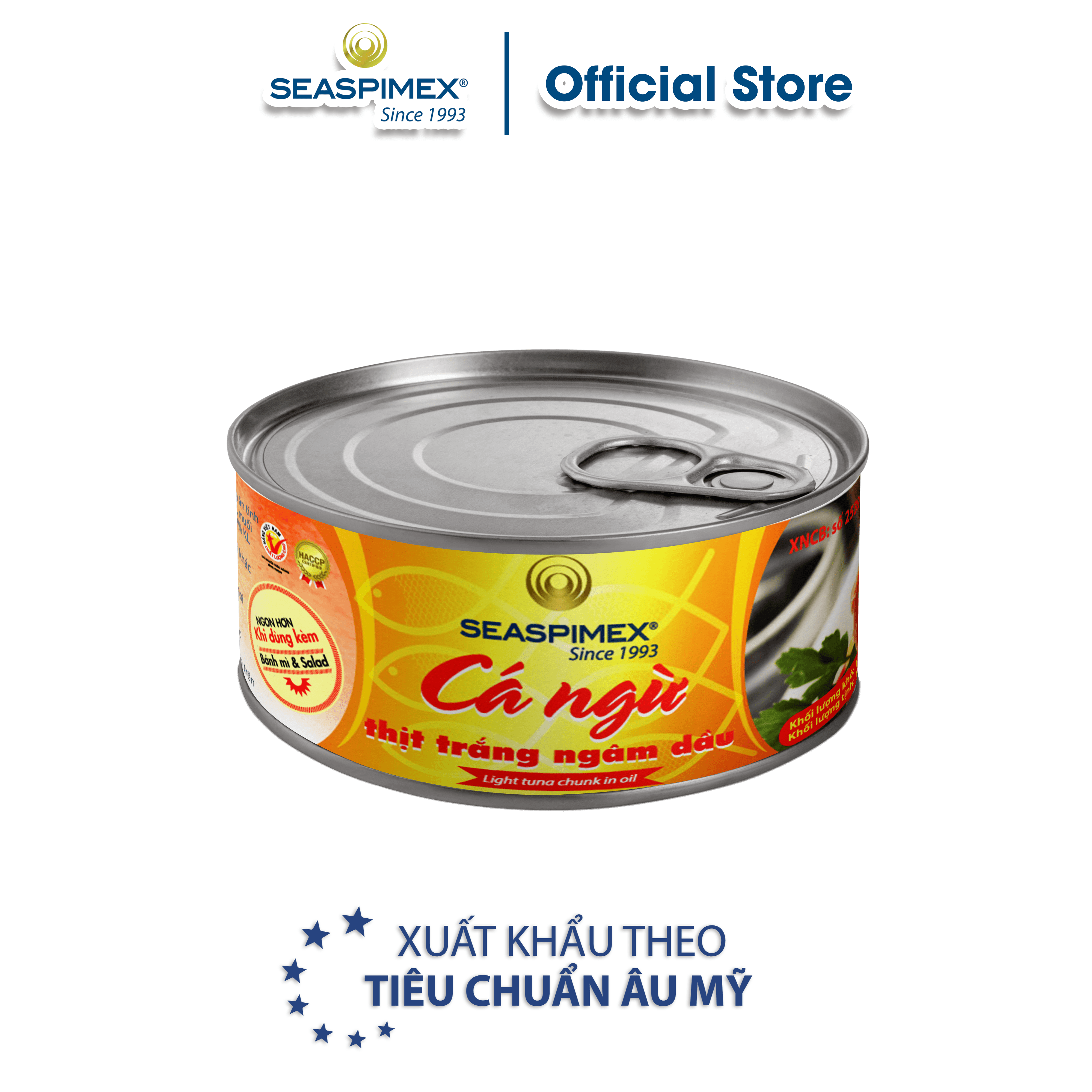 Cá Ngừ Thịt Trắng Ngâm Dầu SEASPIMEX 185gr