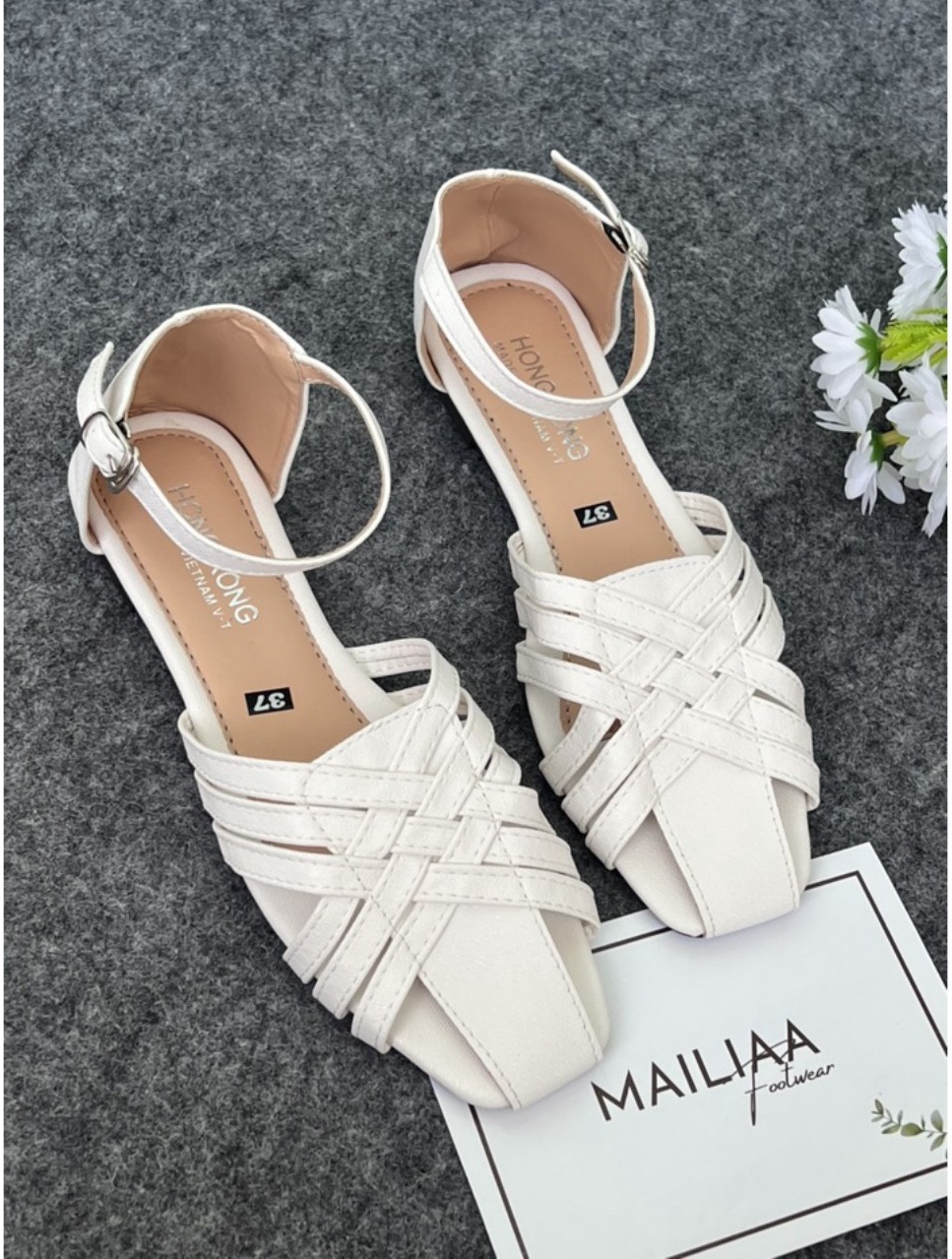 GIÀY SANDAL QUAI ĐAN MỎ VUÔNG