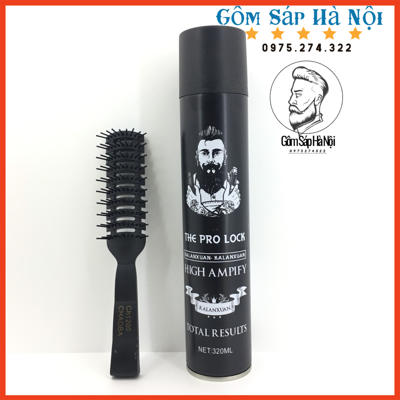 Combo Gôm Xịt Tóc The Pro Ami 400ml + Sáp Vuốt Tóc D Styling Hair Mud + Lược