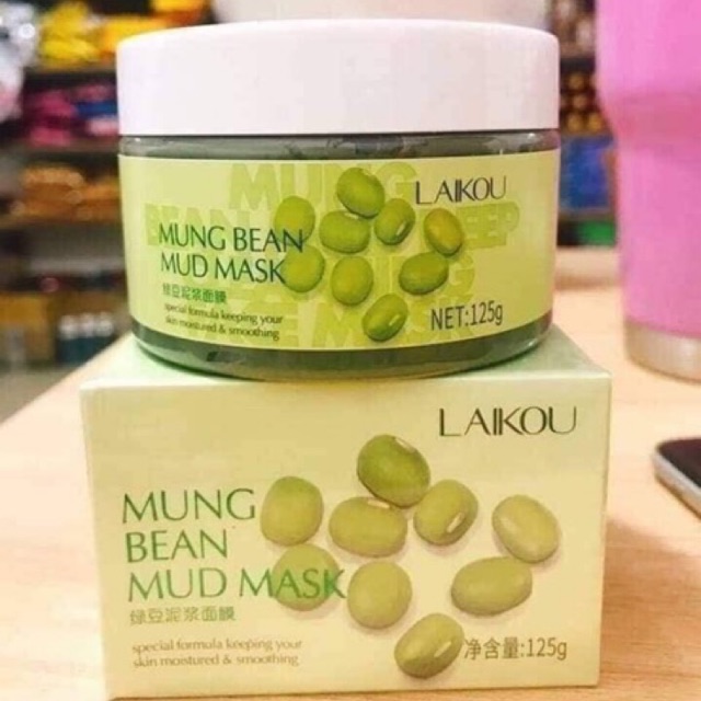 Mặt nạ bùn đậu xanh Laikou Mung Bean Mud Mask giúp hút sạch dầu thừa và làm sạch lỗ chân lông (tặng mặt nạ dưỡng da cao cấp khi mua 2 sp)