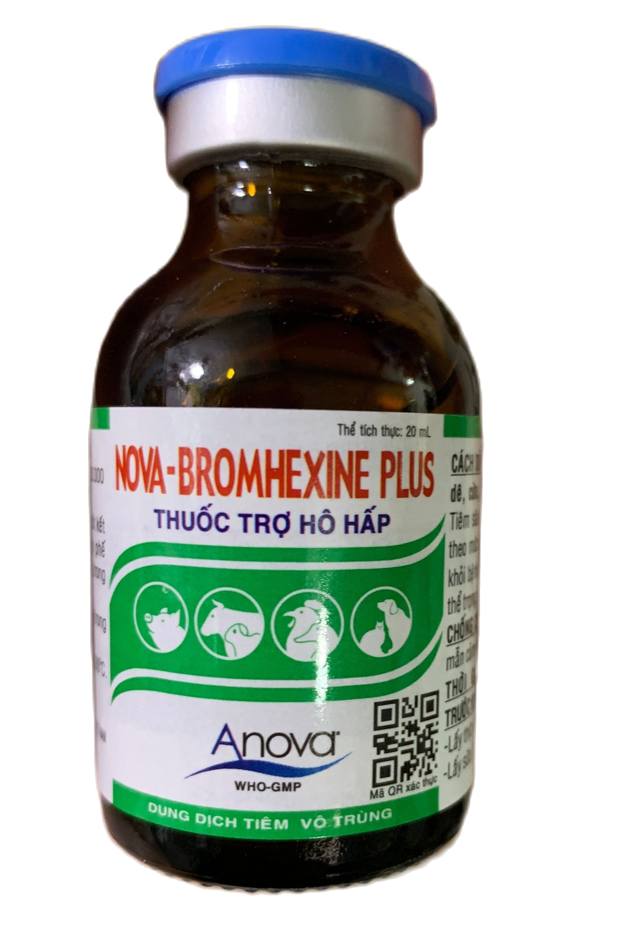 Dung dịch nova - bromhexine plus tác dụng hô hấp cho vật nuôi , gia súc , gia cầm