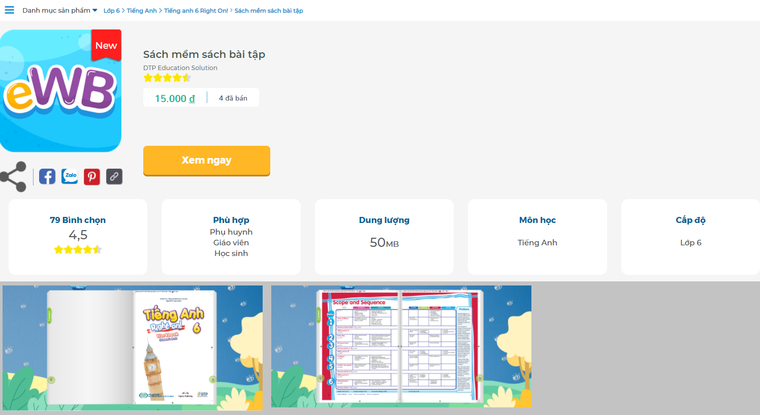 [E-BOOK] Tiếng Anh 6 Right on!  Sách mềm sách bài tập