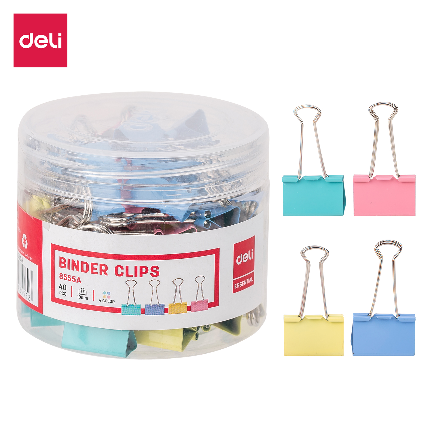 [Mã BMDELI11 giảm 15% đơn 100K] Kẹp bướm 19mm Deli - 40 chiếc/hộp - E8555A