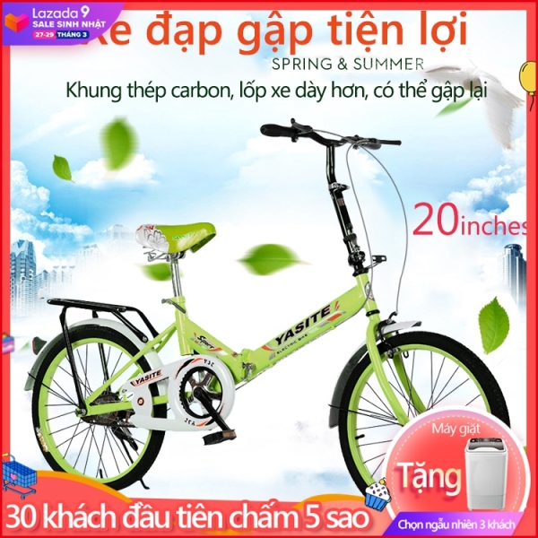 Mua Xe đạp 20 inch có thể gấp gọn 2 màu xanh lam xanh lá xe đạp cho thanh niển, người già TopOne2020