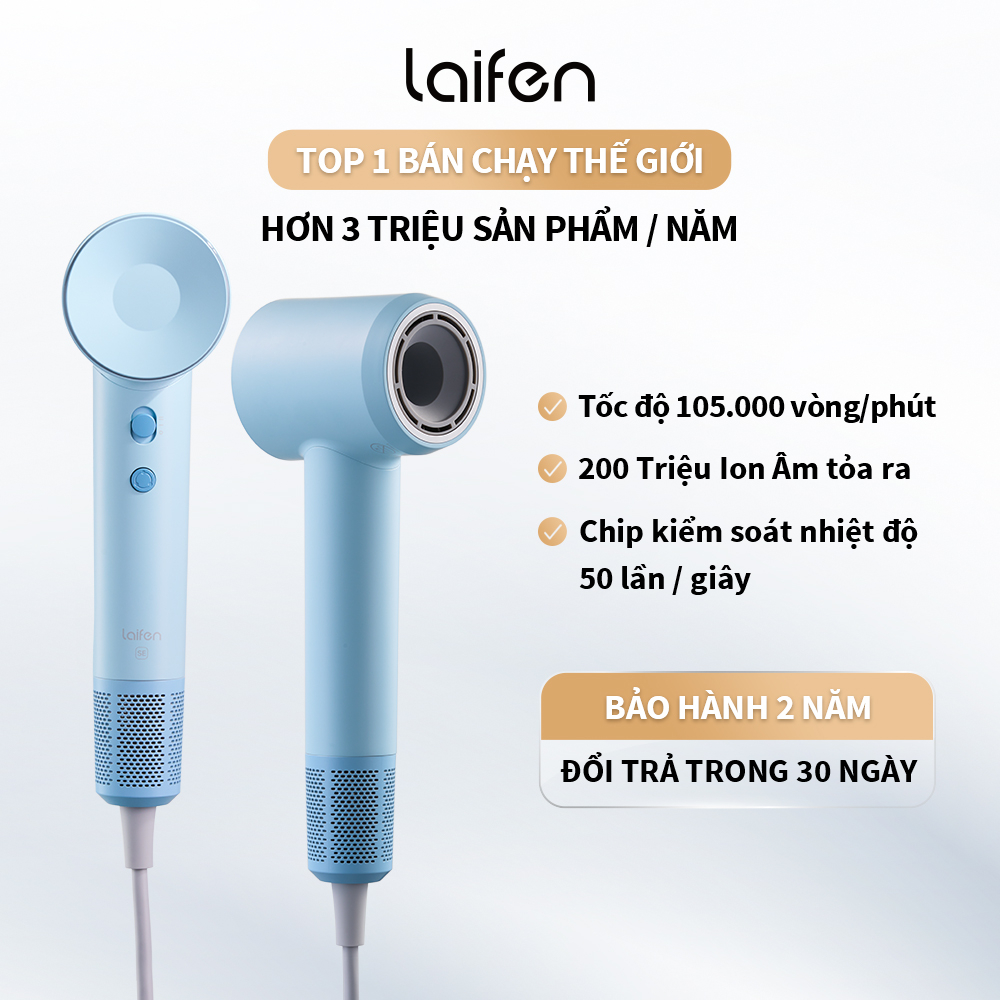 Máy sấy tóc ion âm tốc độ cao Laifen SE (Xanh/Blue)