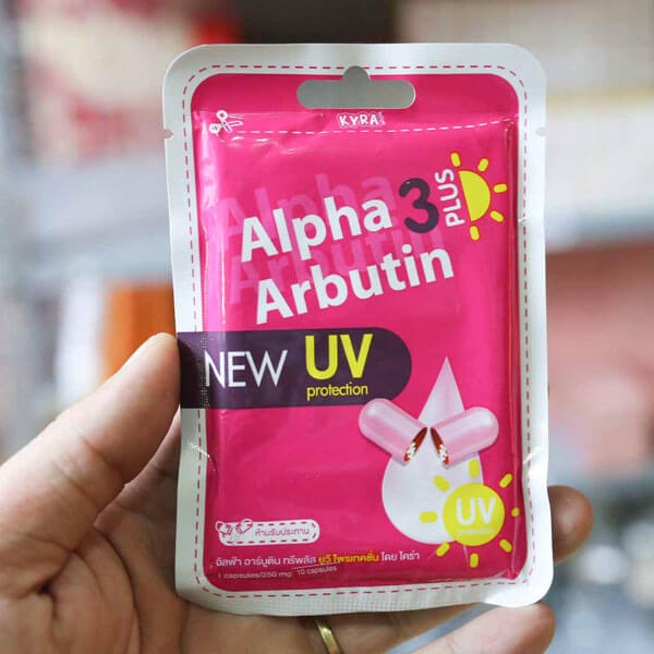 [KHÔNG UỐNG] Viên Kích Trắng Alpha Arbutin 3 Plus UV Protection Vỉ 10 Viên Dạng Bột Dưỡng Trắng Chống Tia UV - Khongcoson