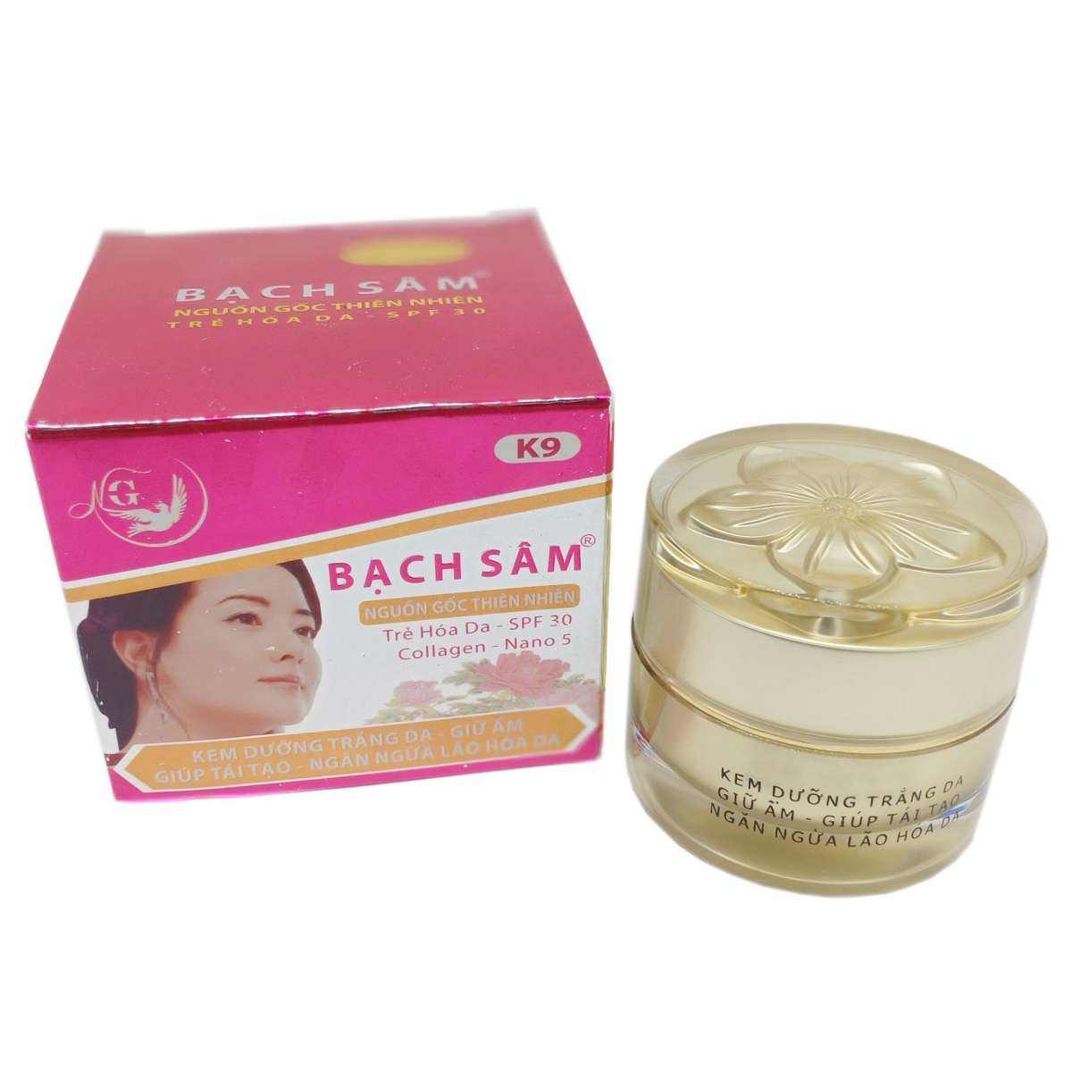 [HCM]Kem Dưỡng trắng da - Giữ ẩm - Tái tạo - Chống lão hóa Bạch sâm K9 30g (Tím - Xám)