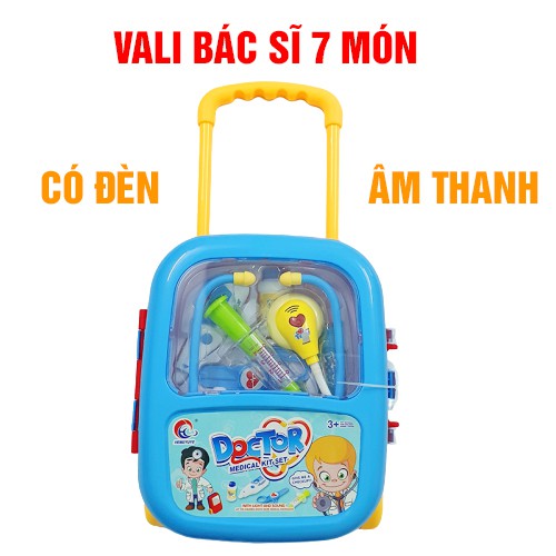 Đồ chơi khám bệnh dùng pin có đèn, Đồ chơi dụng cụ y tế có đèn nhạc, do choi bac si cao cap, Đồ chơi valy bác sỹ