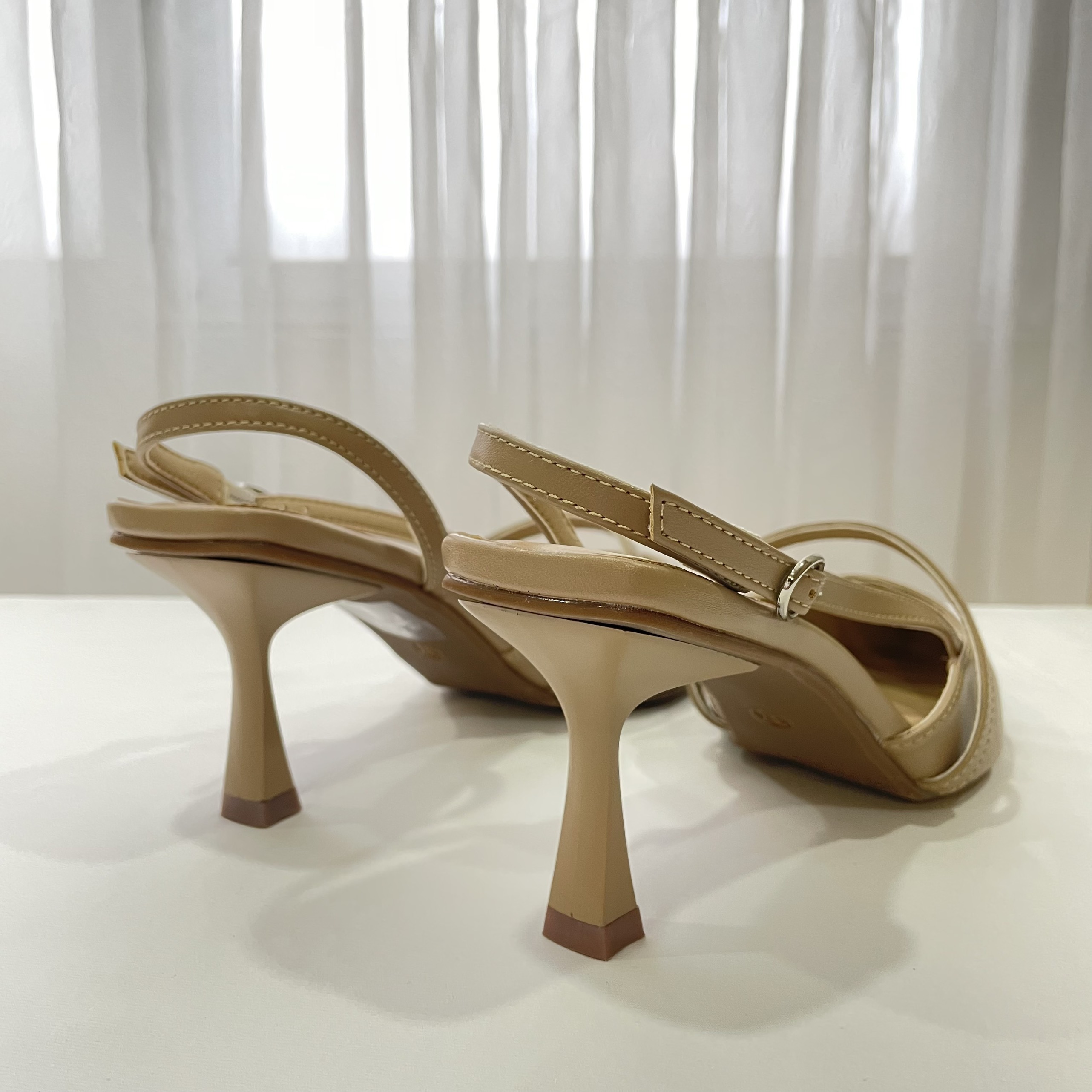 Giày cao gót Slingback 7cm mũi nhọn 2September Ylang Beige