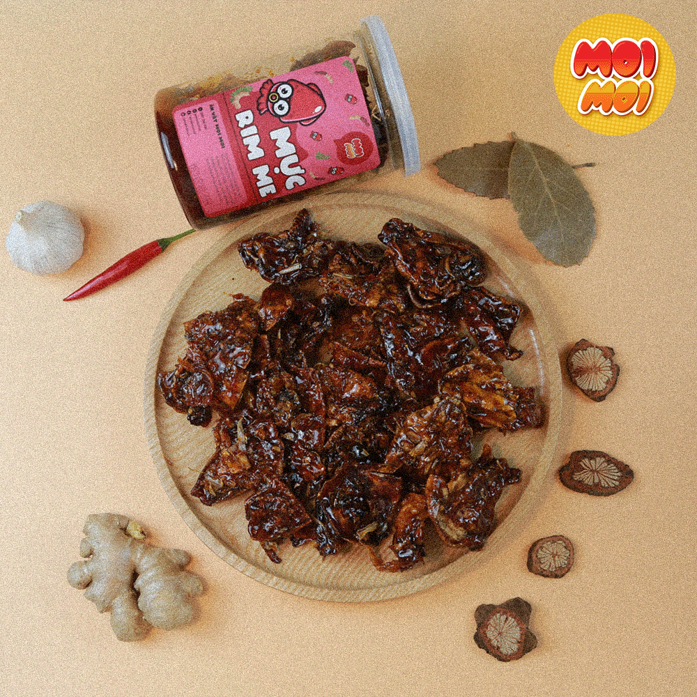 Mực rim me sa tế 300g - Đồ ăn vặt MoiMoi