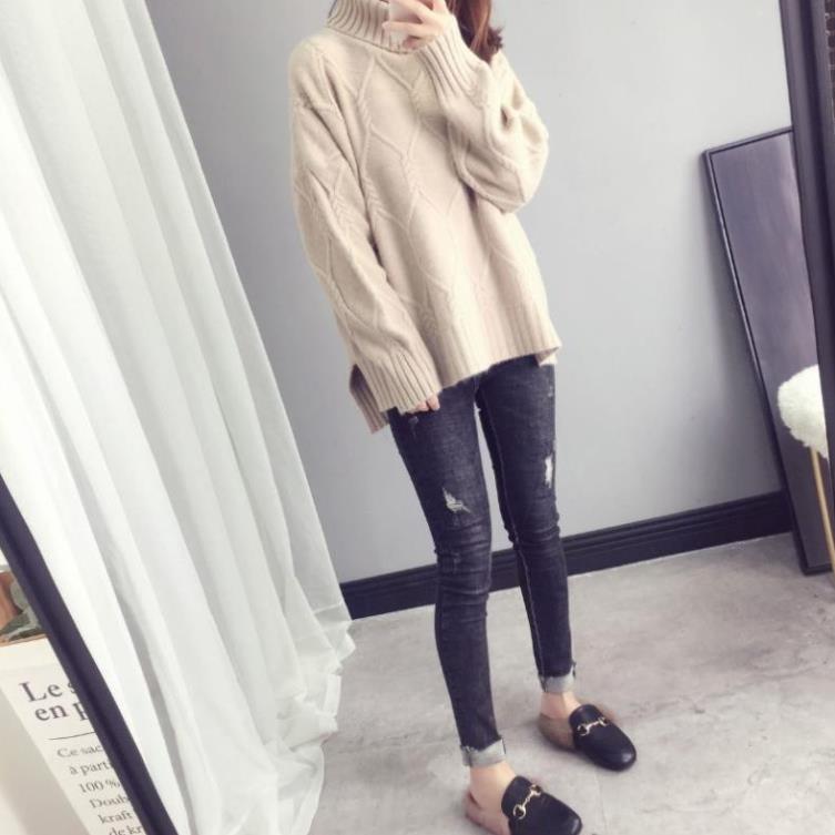 L096 - Áo len cổ lọ phong cách Hàn Quốc
