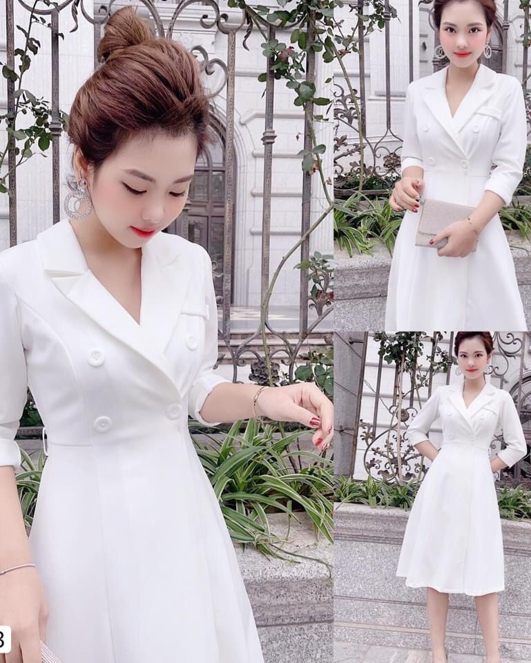 Đầm xoè tay lỡ cổ vét